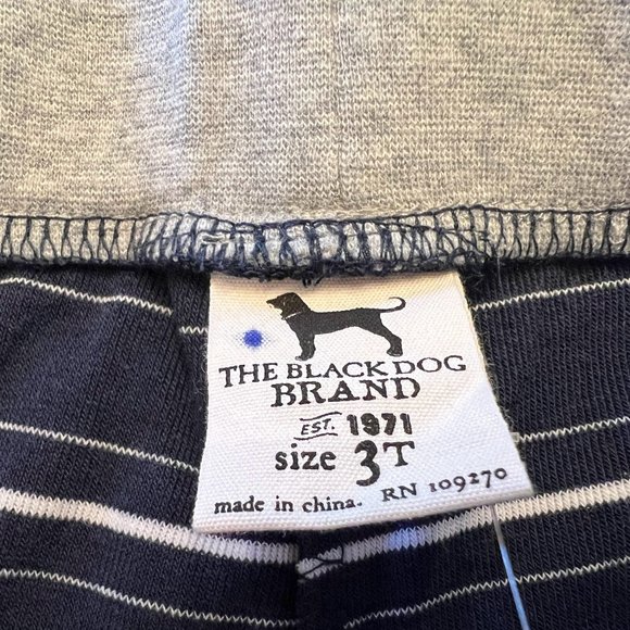 The Black Dog Terry Shorts 3T Navy/Gray Striped - Picture 2 of 3